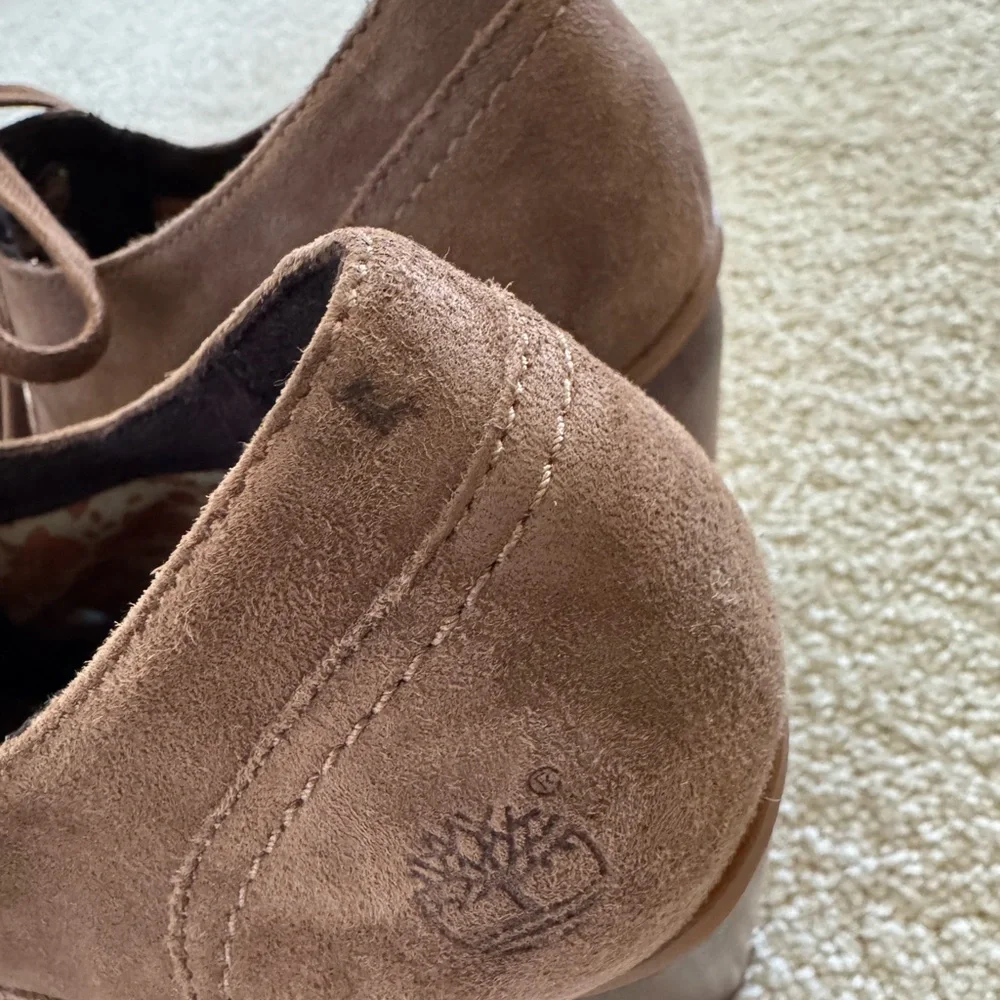 Timberland Earthkeepers Brown Suede Lace-Up Oxford Heels - Picture 5 of 12